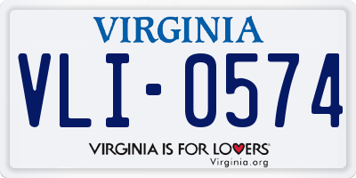 VA license plate VLI0574