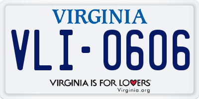 VA license plate VLI0606