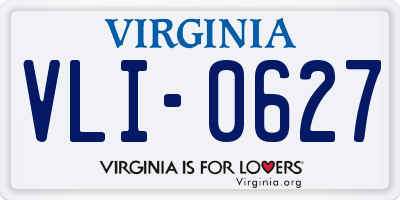 VA license plate VLI0627