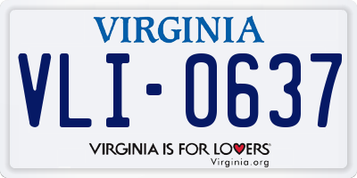 VA license plate VLI0637