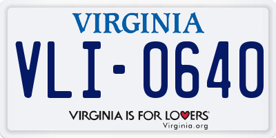 VA license plate VLI0640