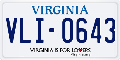 VA license plate VLI0643