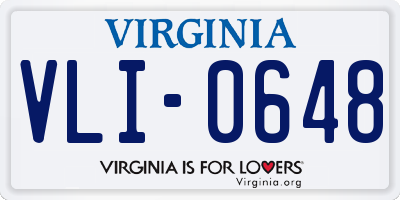 VA license plate VLI0648