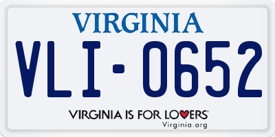 VA license plate VLI0652