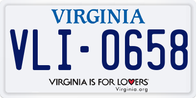 VA license plate VLI0658