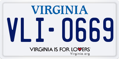 VA license plate VLI0669