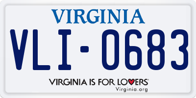 VA license plate VLI0683