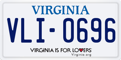 VA license plate VLI0696