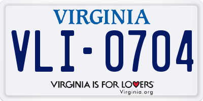 VA license plate VLI0704