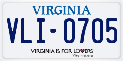 VA license plate VLI0705