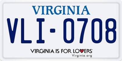 VA license plate VLI0708