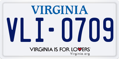 VA license plate VLI0709