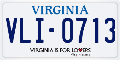 VA license plate VLI0713