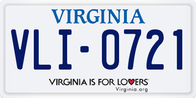 VA license plate VLI0721