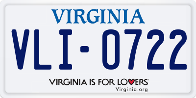 VA license plate VLI0722