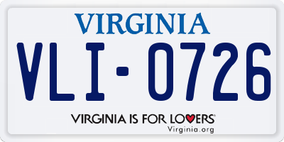 VA license plate VLI0726