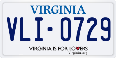 VA license plate VLI0729
