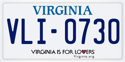VA license plate VLI0730