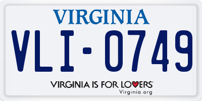VA license plate VLI0749