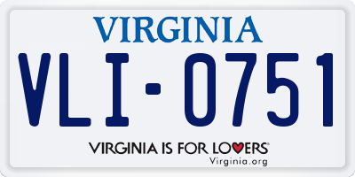 VA license plate VLI0751