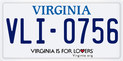 VA license plate VLI0756