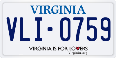 VA license plate VLI0759