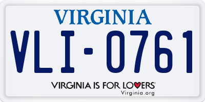 VA license plate VLI0761