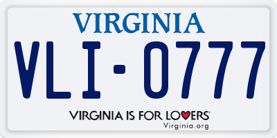 VA license plate VLI0777