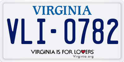 VA license plate VLI0782