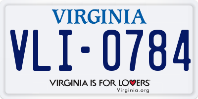 VA license plate VLI0784