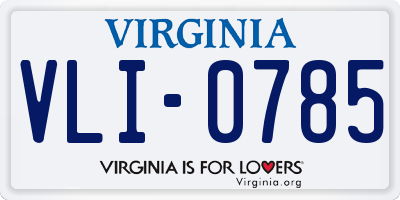VA license plate VLI0785