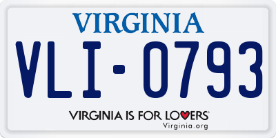 VA license plate VLI0793