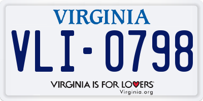 VA license plate VLI0798