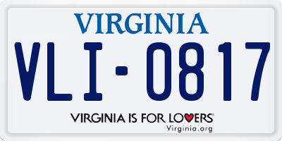 VA license plate VLI0817