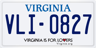 VA license plate VLI0827