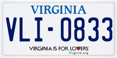 VA license plate VLI0833