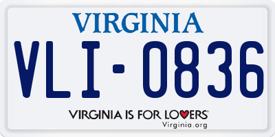 VA license plate VLI0836