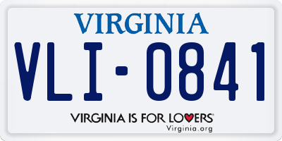 VA license plate VLI0841