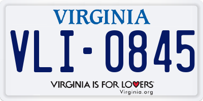VA license plate VLI0845