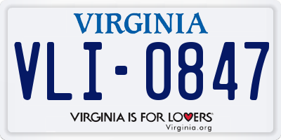 VA license plate VLI0847