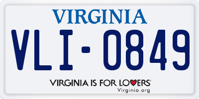 VA license plate VLI0849