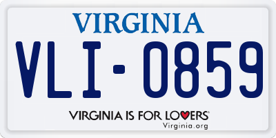 VA license plate VLI0859