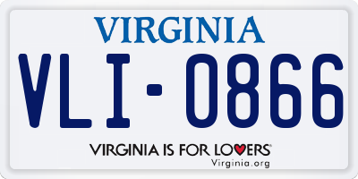 VA license plate VLI0866