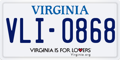 VA license plate VLI0868
