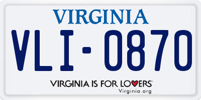 VA license plate VLI0870