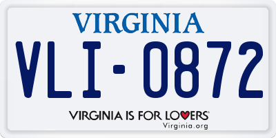 VA license plate VLI0872