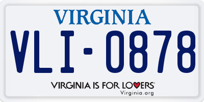 VA license plate VLI0878
