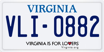 VA license plate VLI0882