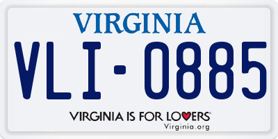 VA license plate VLI0885