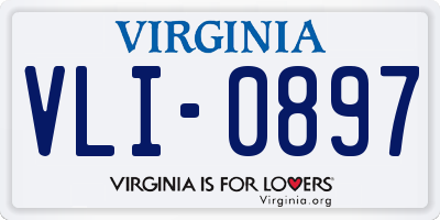 VA license plate VLI0897